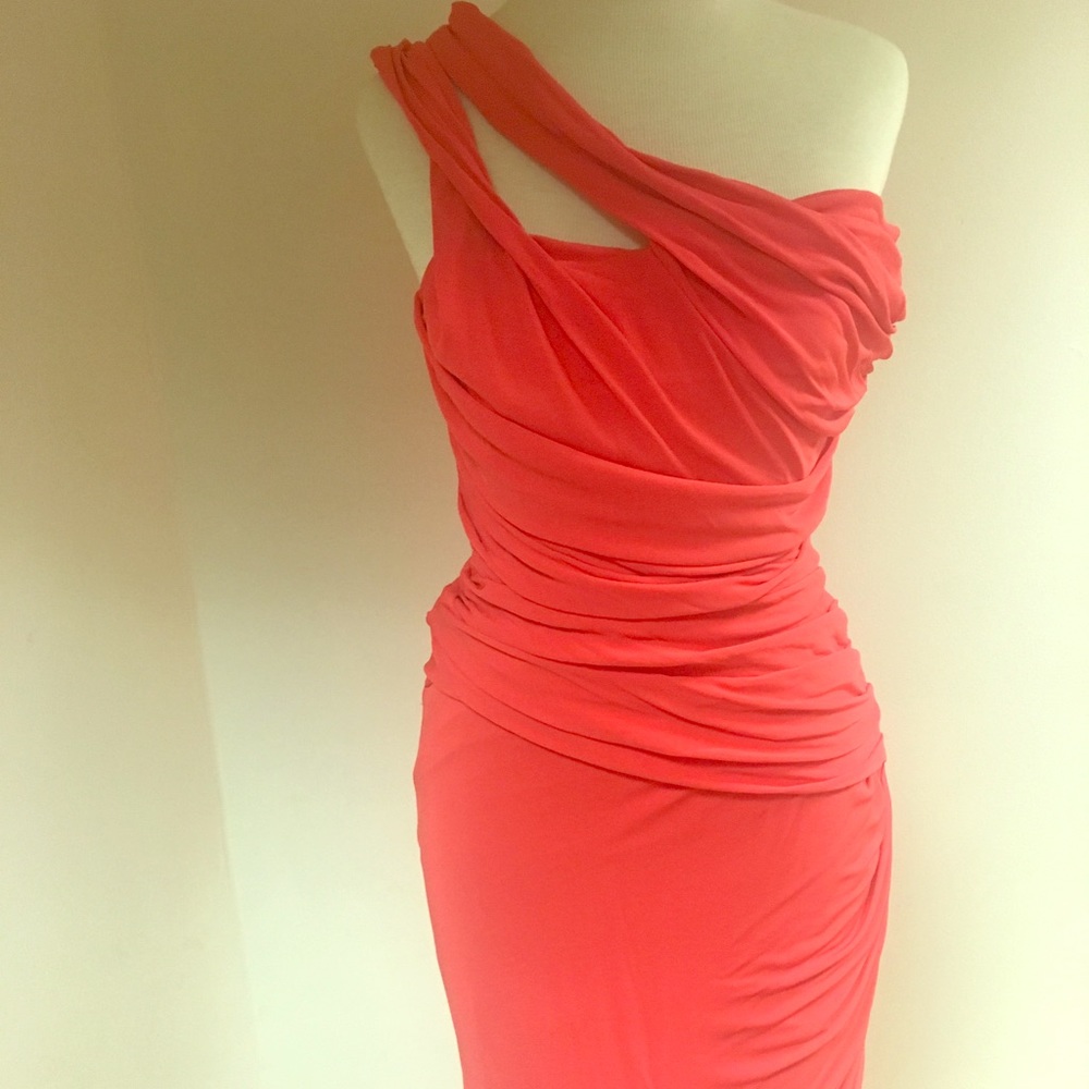 HALSTON HERITAGE DRESS HOLLYWOOD RED BODYCON